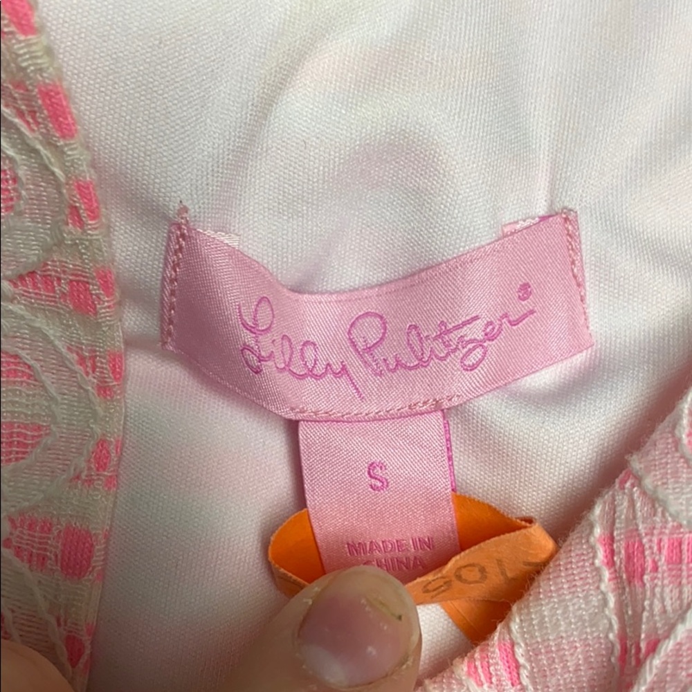 Lilly Pulitzer Bright Pink Eyelet Lace Dress - Picture 8 of 8
